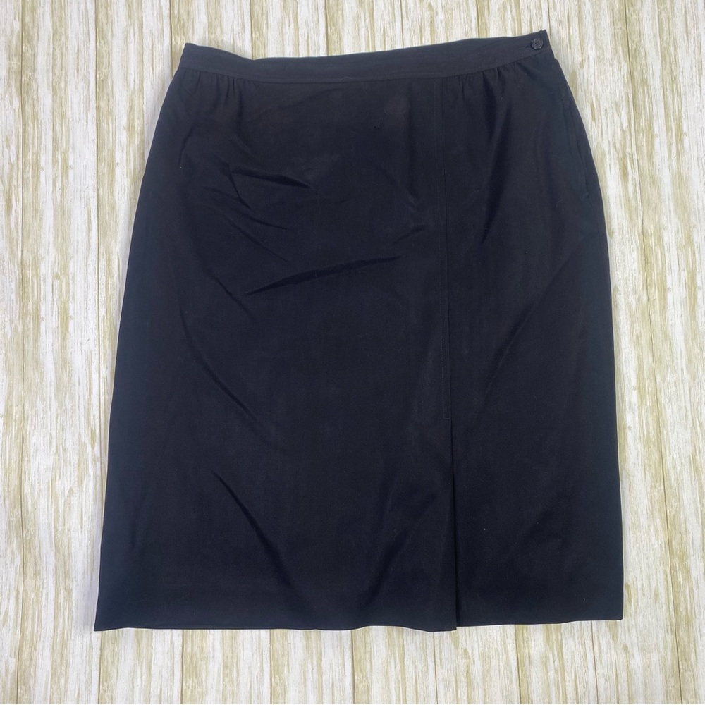 Vintage Pendleton Black Pure Virgin Wool Pencil Skirt